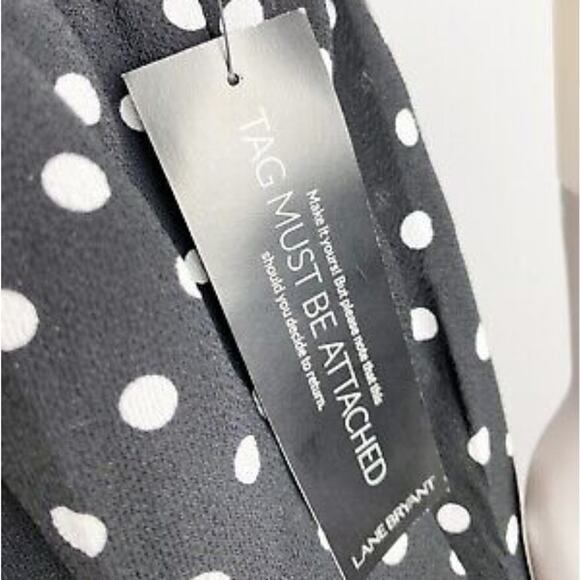 Lane Bryant Plus Size Black Polka Dot Ruffle Jumper Jumpsuit Dress 16 new - Picture 7 of 12